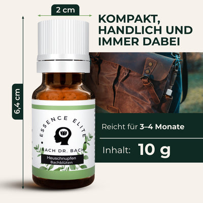Größe des Fläschchens: 2 Zentimeter breit, 6,4 Zentimeter hoch, Inhalt 10 Gramm, reicht für 3 bis 4 Monate